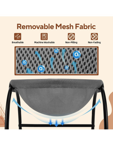 Cama Hamaca Elevada para Gatos LIFLIX Malla Gris 43x43x24 cm