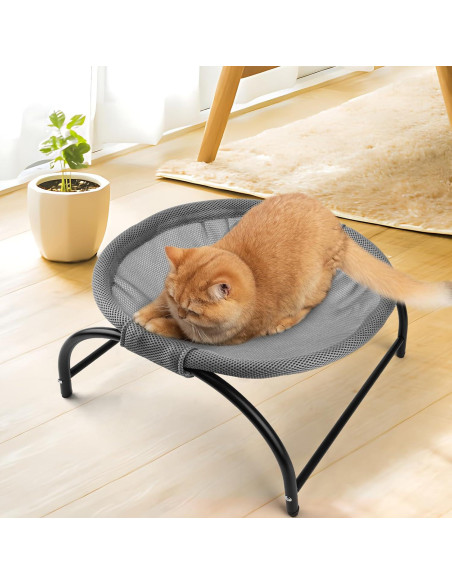 Cama Hamaca Elevada para Gatos LIFLIX Malla Gris 43x43x24 cm