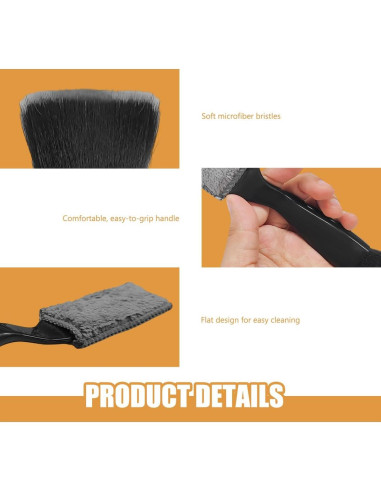 Juego de 3 Cepillos de Detalle MTRPS para Interiores de Autos