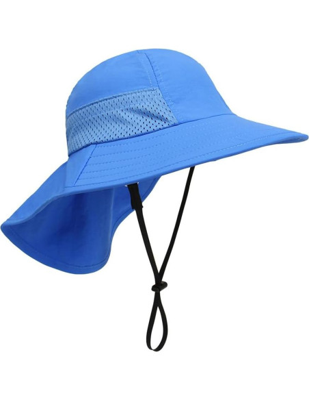 Sombrero de sol para bebé azul con gafas UPF 50+ 3-24 meses