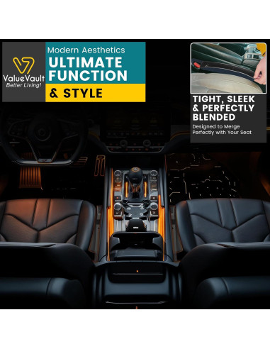 Relleno Espacio Asientos Coche ValueVault SGF-2P Negro 2 Pcs