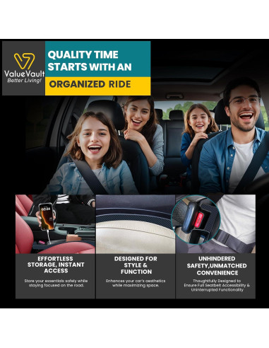 Relleno Espacio Asientos Coche ValueVault SGF-2P Negro 2 Pcs