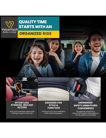 Relleno Espacio Asientos Coche ValueVault SGF-2P Negro 2 Pcs