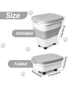 Contenedor de Almacenamiento de Comida MALLMALL6 30L Plegable con Ruedas 2