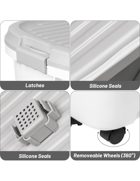 Contenedor de Almacenamiento de Comida MALLMALL6 30L Plegable con Ruedas