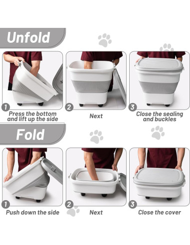 Contenedor de Almacenamiento de Comida MALLMALL6 30L Plegable con Ruedas