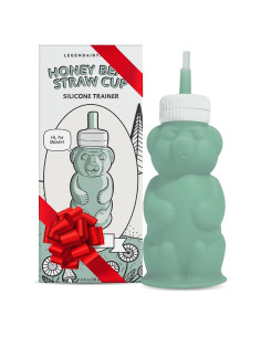 Taza de Paja Honey Bear Legendairy Milk Verde 8 oz Apta Lavavajillas