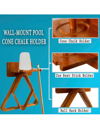Soporte de Billar GACCO BILLIARDS en Roble con Estante y Tiza