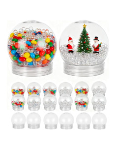 20pcs Bola de Nieve DIY Ciieeo 6cm Plástico Rellenable Transparente