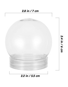 20pcs Bola de Nieve DIY Ciieeo 6cm Plástico Rellenable Transparente 2