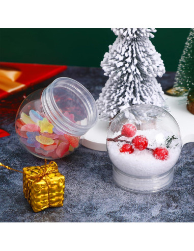 20pcs Bola de Nieve DIY Ciieeo 6cm Plástico Rellenable Transparente