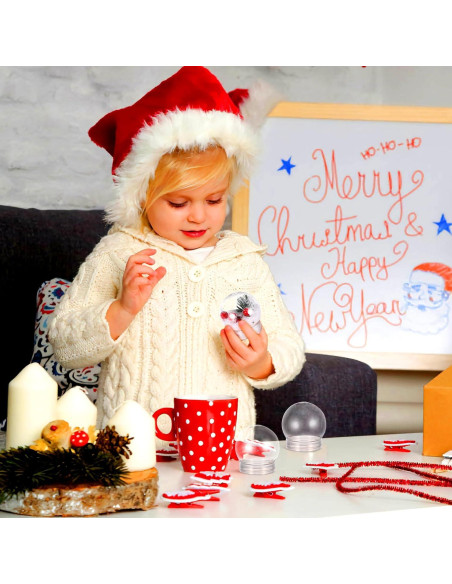 20pcs Bola de Nieve DIY Ciieeo 6cm Plástico Rellenable Transparente