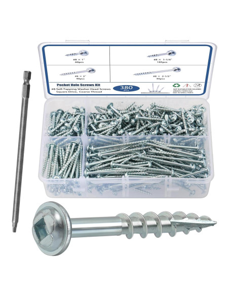 Kit de Tornillos para Agujeros de Pocket SATANTECH 380Pcs