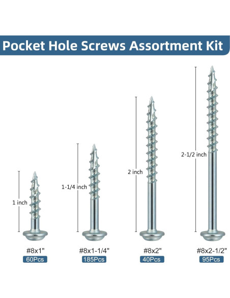 Kit de Tornillos para Agujeros de Pocket SATANTECH 380Pcs