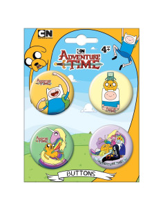 Conjunto de 4 Botones Coleccionables Ata-Boy Adventure Time