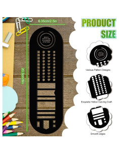 Marcador de Plantilla de Acero Inoxidable Faccito 6.35 x 20.3 cm Negro 2