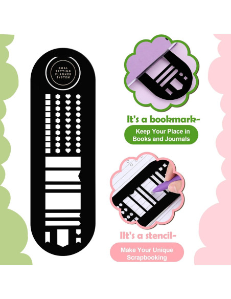 Marcador de Plantilla de Acero Inoxidable Faccito 6.35 x 20.3 cm Negro