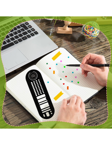 Marcador de Plantilla de Acero Inoxidable Faccito 6.35 x 20.3 cm Negro