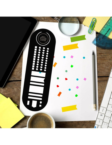 Marcador de Plantilla de Acero Inoxidable Faccito 6.35 x 20.3 cm Negro