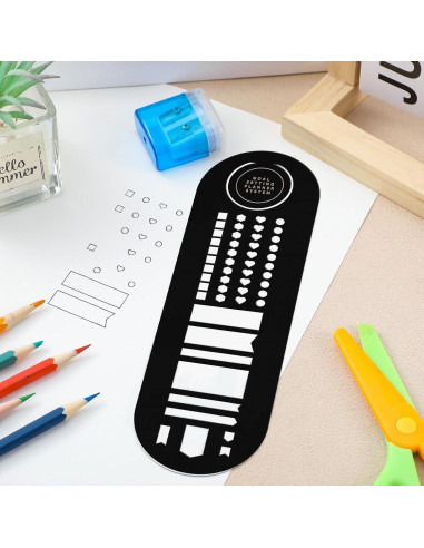 Marcador de Plantilla de Acero Inoxidable Faccito 6.35 x 20.3 cm Negro