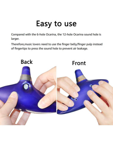 Ocarina de Cerámica AFUNTA Alto C 12 Agujeros Azul 19.3x18.3cm