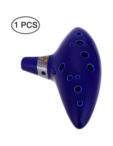 Ocarina de Cerámica AFUNTA Alto C 12 Agujeros Azul 19.3x18.3cm