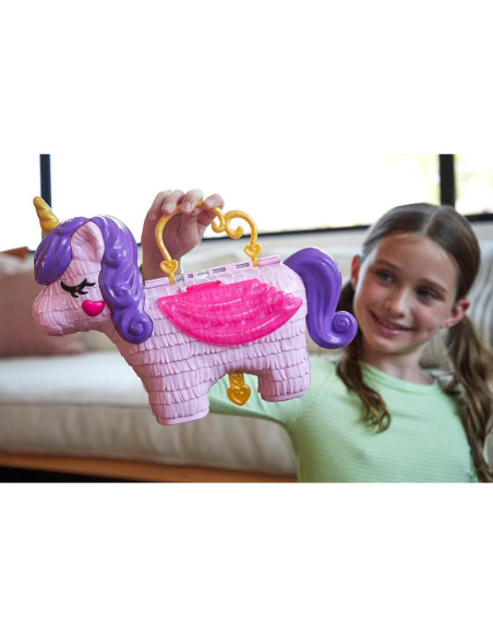 Polly Pocket Fiesta de Unicornio GVL88 - Juguete Sorpresa 25 Accesorios