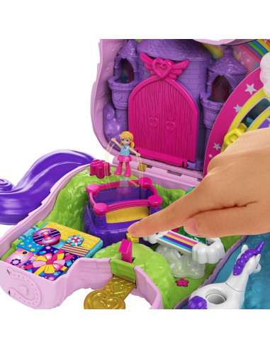 Polly Pocket Fiesta de Unicornio GVL88 - Juguete Sorpresa 25 Accesorios