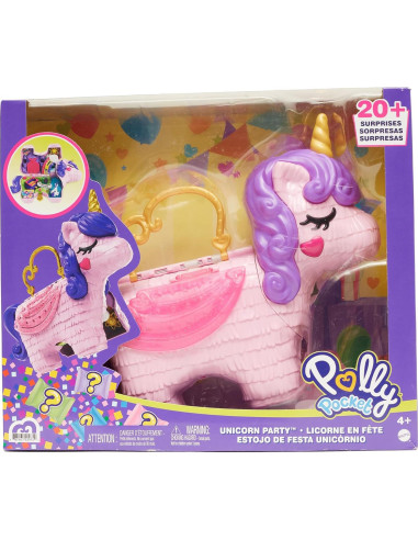 Polly Pocket Fiesta de Unicornio GVL88 - Juguete Sorpresa 25 Accesorios