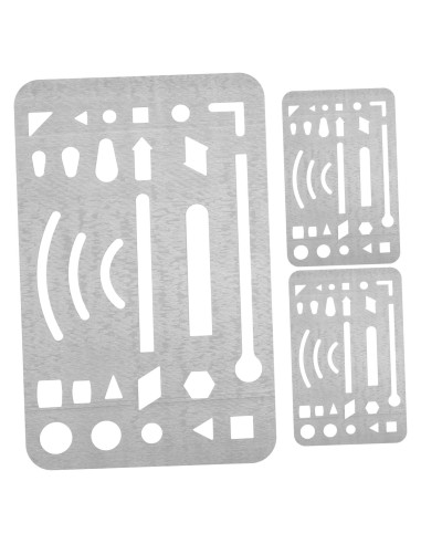 Plantilla de Escudo de Borrado Acero Inoxidable SHINEOFI 3 Piezas