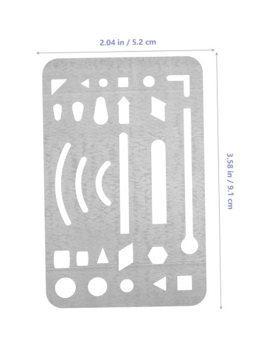 Plantilla de Escudo de Borrado Acero Inoxidable SHINEOFI 3 Piezas