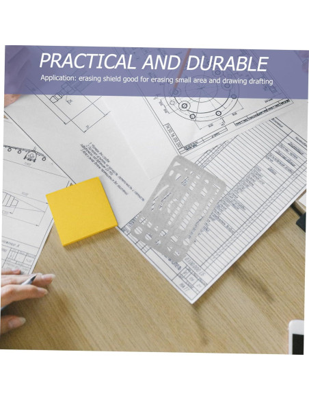 Plantilla de Escudo de Borrado Acero Inoxidable SHINEOFI 3 Piezas