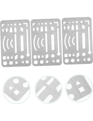 Plantilla de Escudo de Borrado Acero Inoxidable SHINEOFI 3 Piezas