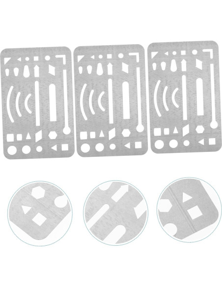 Plantilla de Escudo de Borrado Acero Inoxidable SHINEOFI 3 Piezas