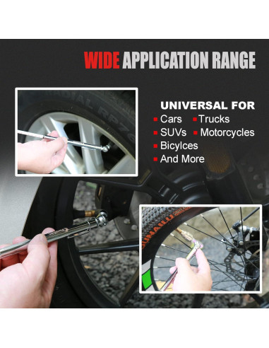 Medidor de Presión de Neumáticos All Road Acero Inoxidable 10-75 PSI