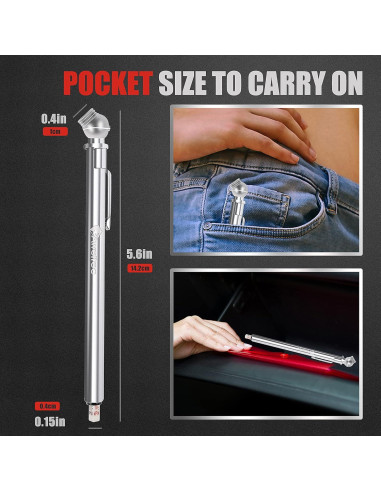 Medidor de Presión de Neumáticos All Road Acero Inoxidable 10-75 PSI