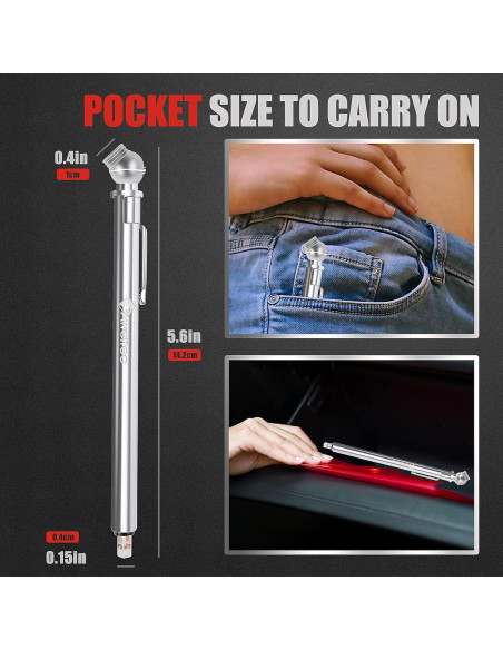 Medidor de Presión de Neumáticos All Road Acero Inoxidable 10-75 PSI