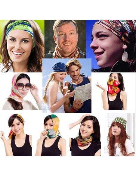 6 Piezas Bufanda Elástica Multifuncional Leasinder - UV, 49x24 cm