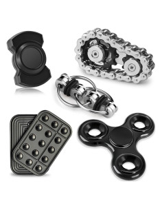 5 Juguetes Antiestrés Metálicos Chilvil para Adultos y Adolescentes