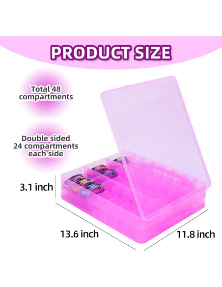 Organizador de Coches de Juguete HeIiLan - 48 Compartimentos Rosa