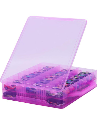 Organizador de Coches de Juguete HeIiLan - 48 Compartimentos Rosa