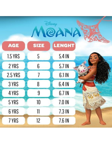 Zapatillas Moana Disney para Niñas con Correa Pua HeiHei