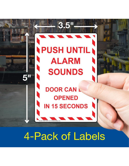 Etiqueta adhesiva de vinilo ComplianceSigns 12.7x8.9 cm Paquete de 4