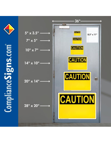 Etiqueta adhesiva de vinilo ComplianceSigns 12.7x8.9 cm Paquete de 4