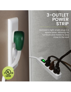 Regleta de 3 Salidas GoGreen GG-13002MS 0.76m con Disyuntor 2