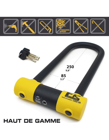 Candado Antirrobo FR Seguridad FR85250 U 85x25 cm Acero Doble Cerradura