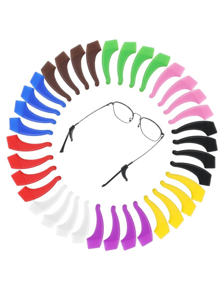 Ganchos de Gafas de Silicona Tweruna - 18 Pares Multicolor