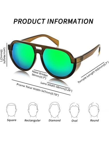 Gafas de sol aviador Steampunk FEISEDY polarizadas UV400