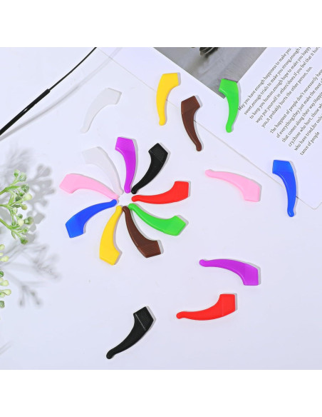 Ganchos de Gafas de Silicona Tweruna - 18 Pares Multicolor