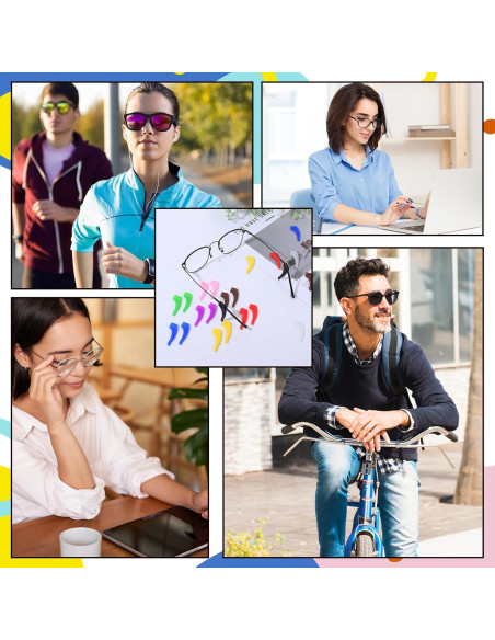 Ganchos de Gafas de Silicona Tweruna - 18 Pares Multicolor